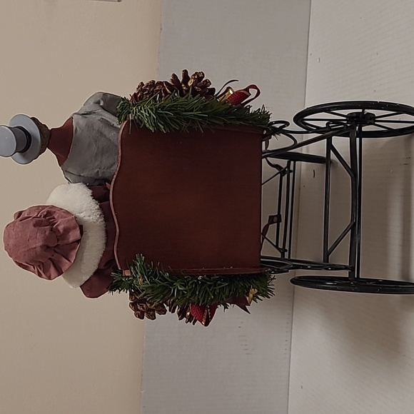 Vintage Traditions Fabric Mache Caroling Family In Carriage Centerpiece - Picture 11 of 17